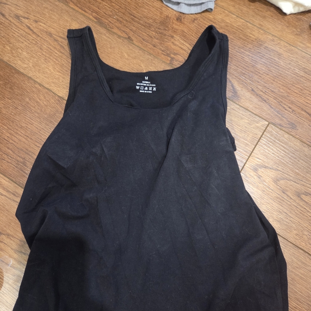Black Sleeveless Women's Top With Built In Bra